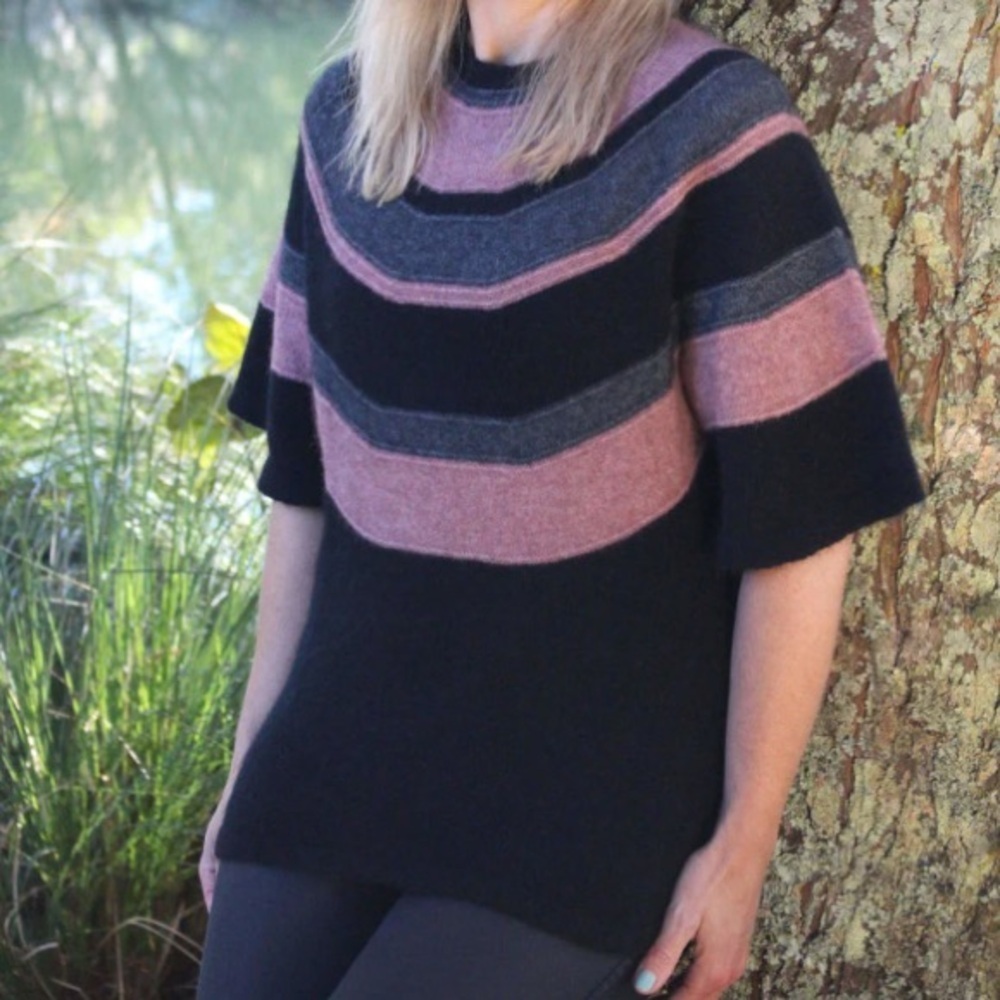 Zinity New Zealand Possum Merino Parachute Jumper sweater top poncho XL